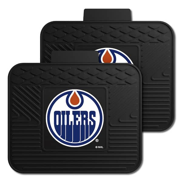 FANMATS NHL Edmonton Oilers Black Heavy Duty 14 in. x 17 in. 2-Piece Vinyl Utility Mat