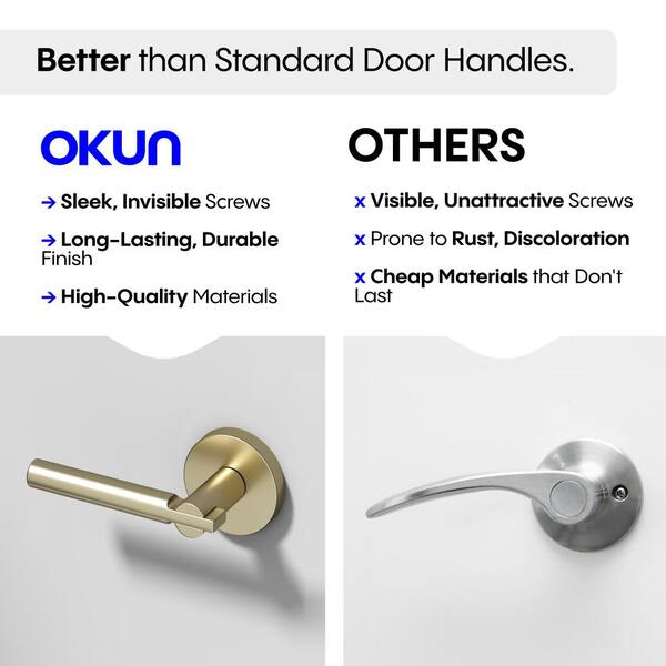 Okun Terra Metal Brushed Champagne Gold Dummy Door Handle with