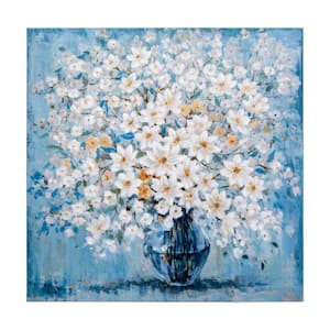 Wispy Arrangement I Unframed Hand Painted Floral Wall Art 40 in. x 40 in.