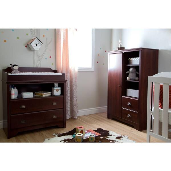 South Shore Fundy Tide 2-Drawer Royal Cherry Changing Table