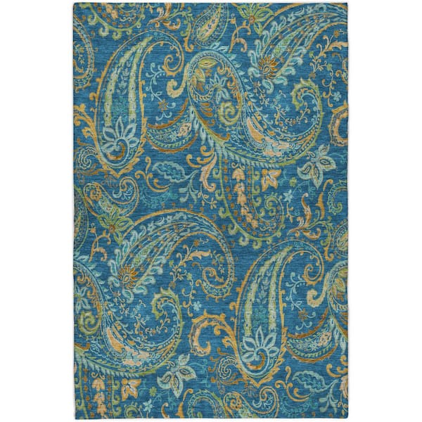 Dream Shag Premium Machine Washable Abstract ADS533 Navy 9 ft. x 12 ft. Area Rug