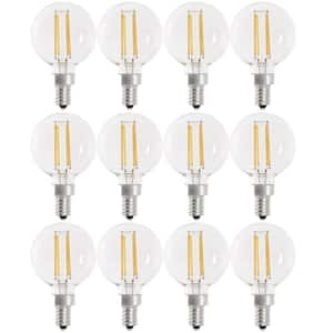 40-Watt Equivalent G16.5 Globe Dimmable Filament Clear Glass E12 LED Vintage Edison LIght Bulb Soft White 2700K 12-Pack