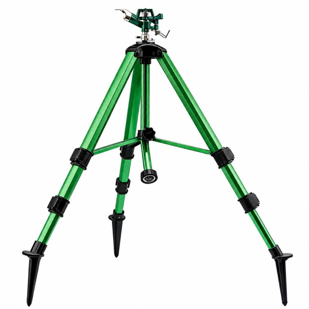 360 Degree Rotating Lawn Sprinkler Impact Head on Tripod Spike Base Adjustable Height Water Saving Irrigation price history on PriceWatchPro