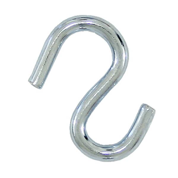 Everbilt 30 lb. x 1/8 in. x 1-1/4 in. Zinc-Plated Steel S-Hooks (2