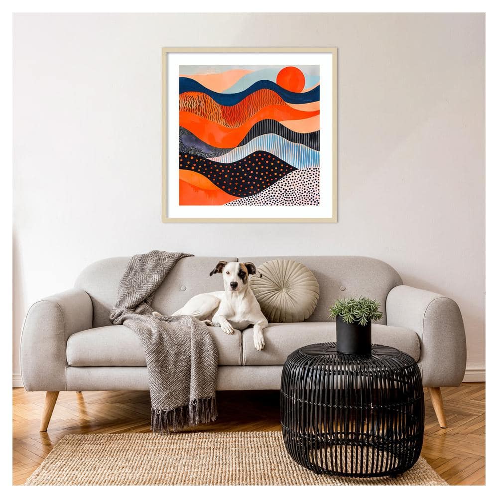 Walker Noble Abyss 33" Brown Framed Abstract Graphic Art Print