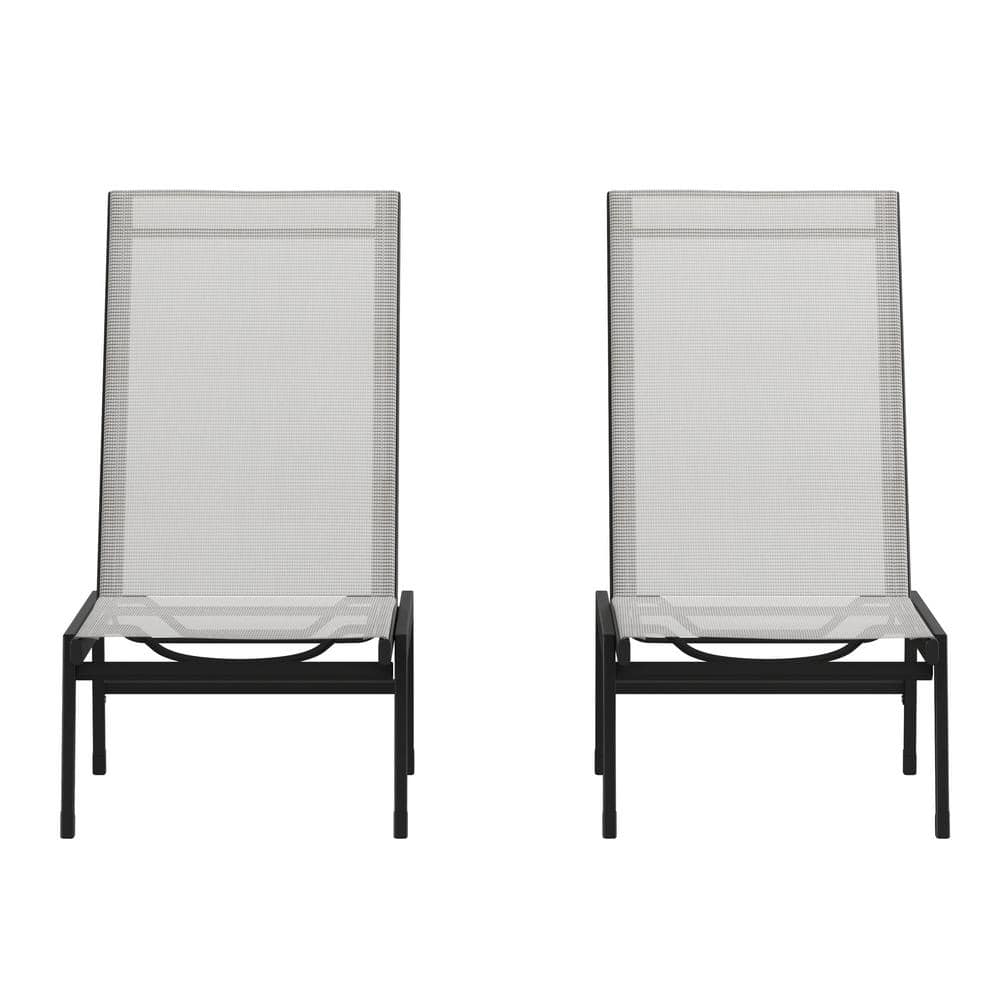 Brazos Black Weather Resistant Steel Outdoor Chaise Lounge Chairs in Gray (Set of 2) price history on PriceWatchPro