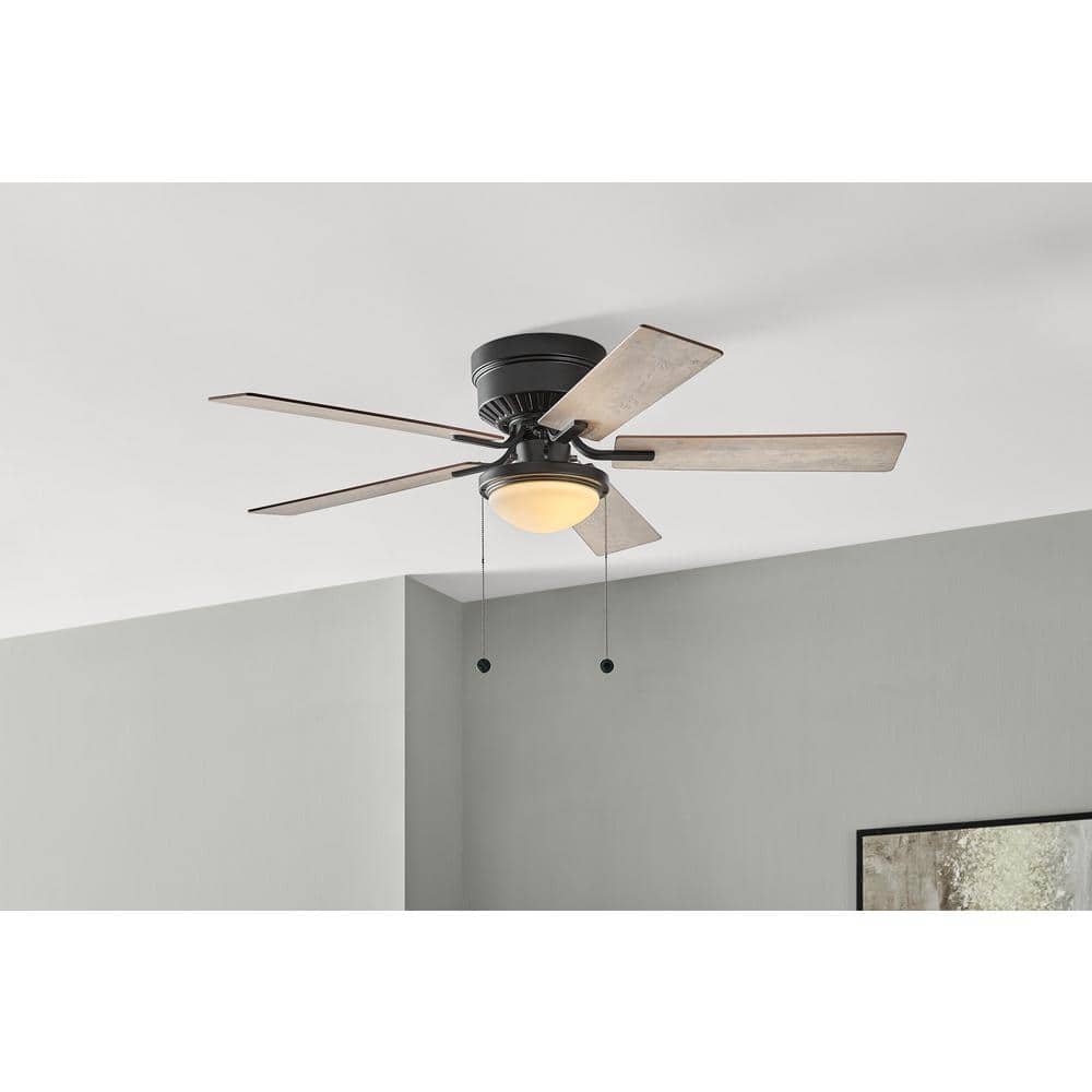 Hampton Bay Hugger II 52 in. Indoor Matte Black Low Profile