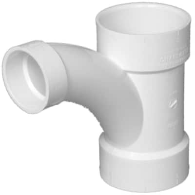 Charlotte Pipe 4 in. x 4 in. x 3 in. DWV PVC Comb Wye and 1/8 Bend