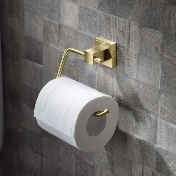 Bathroom Accessories Wall Mounted Toilet Paper Holder in Brushed Gold