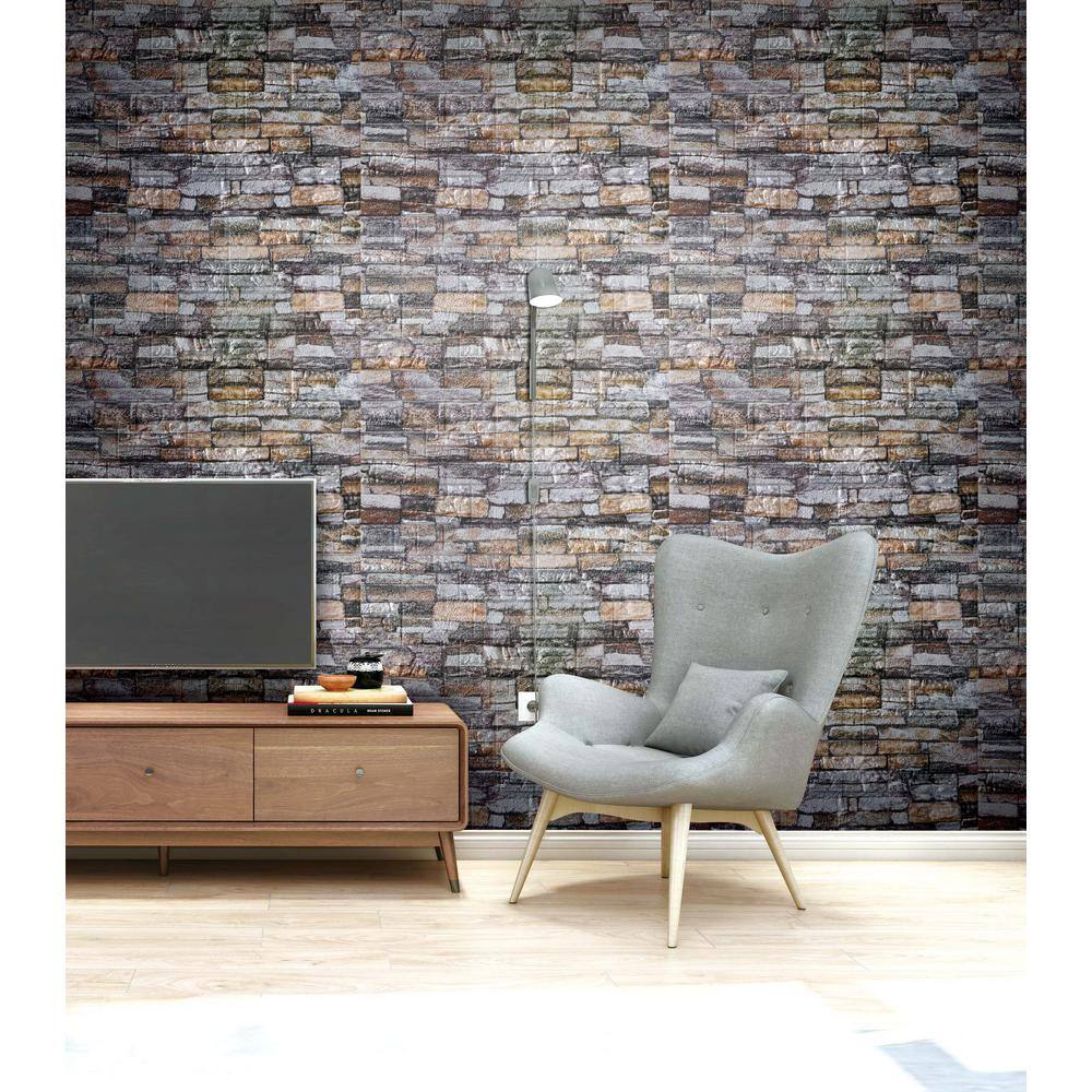 Multicolor Faux Brick 28" x 28" Peel and Stick Wall Panels