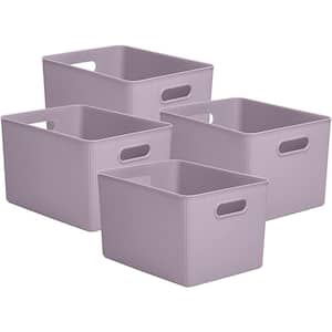23 Qt. Plastic Storage Bin, Set of 4, Lilac