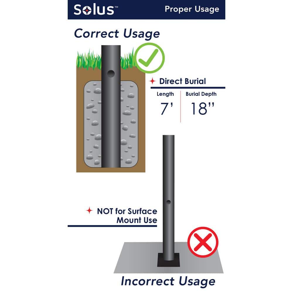 Solus 84" White Powder-Coated Aluminum Outdoor Lamp Post