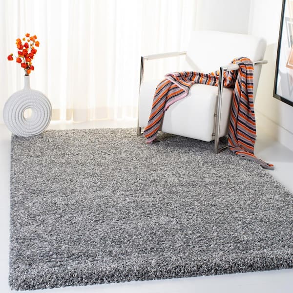 Evolution Shag Gray Doormat 3 ft. x 5 ft. Solid Area Rug