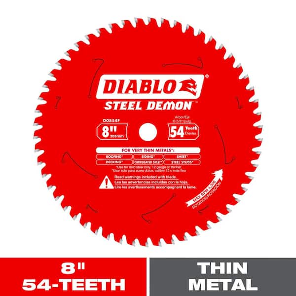 DIABLO 8in. x 54-Teeth Steel Demon Carbide Tipped Saw Blade for Thin Metal