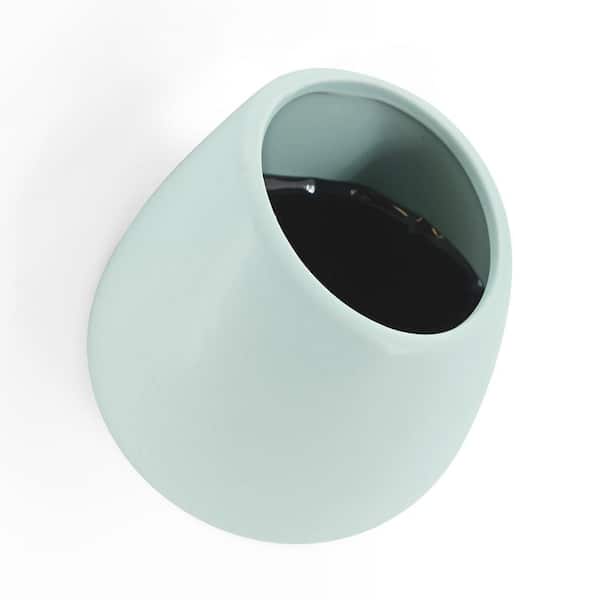 Arcadia Garden Products Round 5-1/2 in. x 6 in. Mint Ceramic Wall Planter