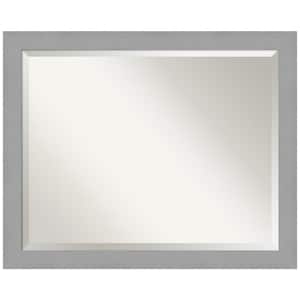 Brushed Nickel 31.5 in. H x 25.5 in. W Framed Wall Mirror