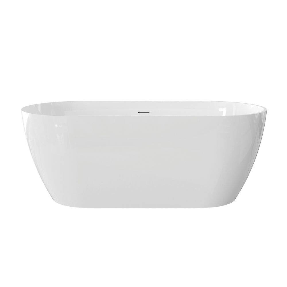 63 in. x 29.5 in. Soaking Bathtub with Center Drain in Glossy White price history on PriceWatchPro