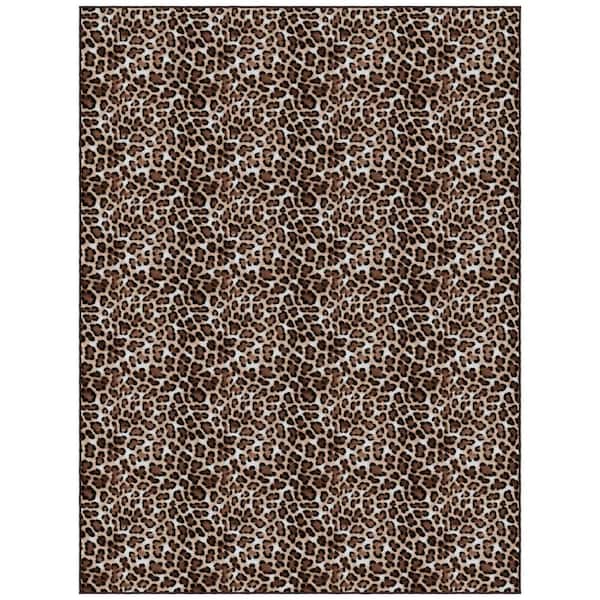 Area Rug 5 ft. x 8 ft.-Soft Non-Slip Rug for Living Room, Bedroom, Dining Room, Leopard
