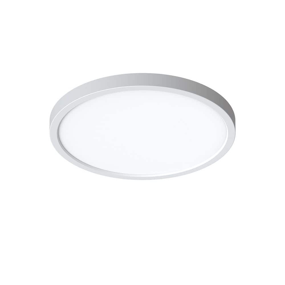 Eon 14 in. 180-Watt Modern White Integrated LED Flush Mount with White Acrylic Shade price history on PriceWatchPro
