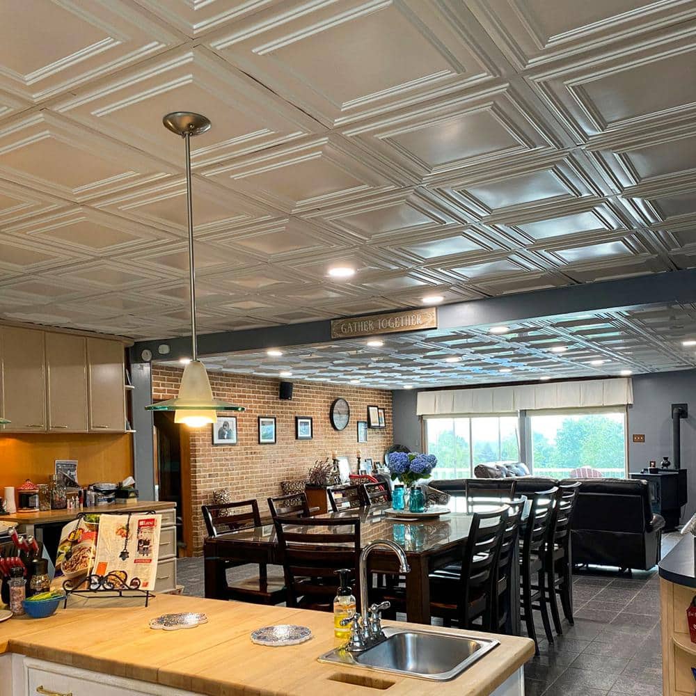 White Matte PVC 24" x 24" Lay-In Ceiling Tile