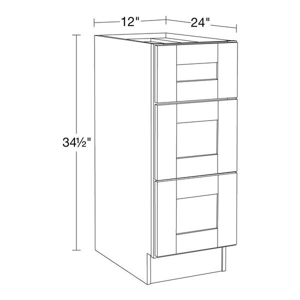 Home Decorators Collection - Washington 12 in. W x 24 in. D x 34.5 in. H Assembled Plywood Base Drawer Kitchen Cabinet in Oak with Soft Close