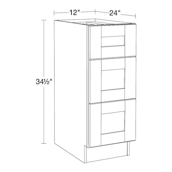 Home Decorators Collection Washington Vesper White Plywood Shaker Assembled Pull Out Pantry Kitchen Cabinet Sft CLS 9.5 in W x 24 in D x 34.5 in H