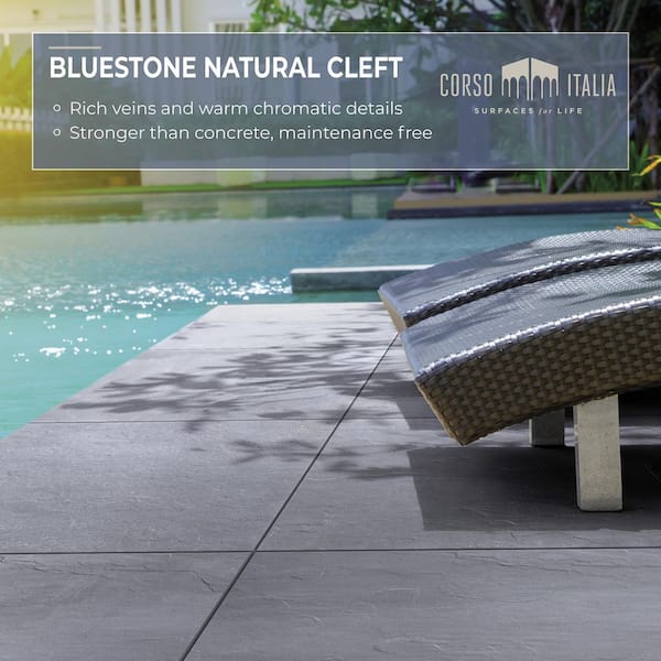 Bluestone Natural Cleft 24 in. x 24 in. x 0.75 in. Stone Look Porcelain  Paver