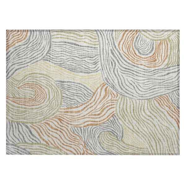 Chantille Machine Washable Indoor/Outdoor Abstract ACN2603 Linen 2 ft. x 3 ft. Accent Rug