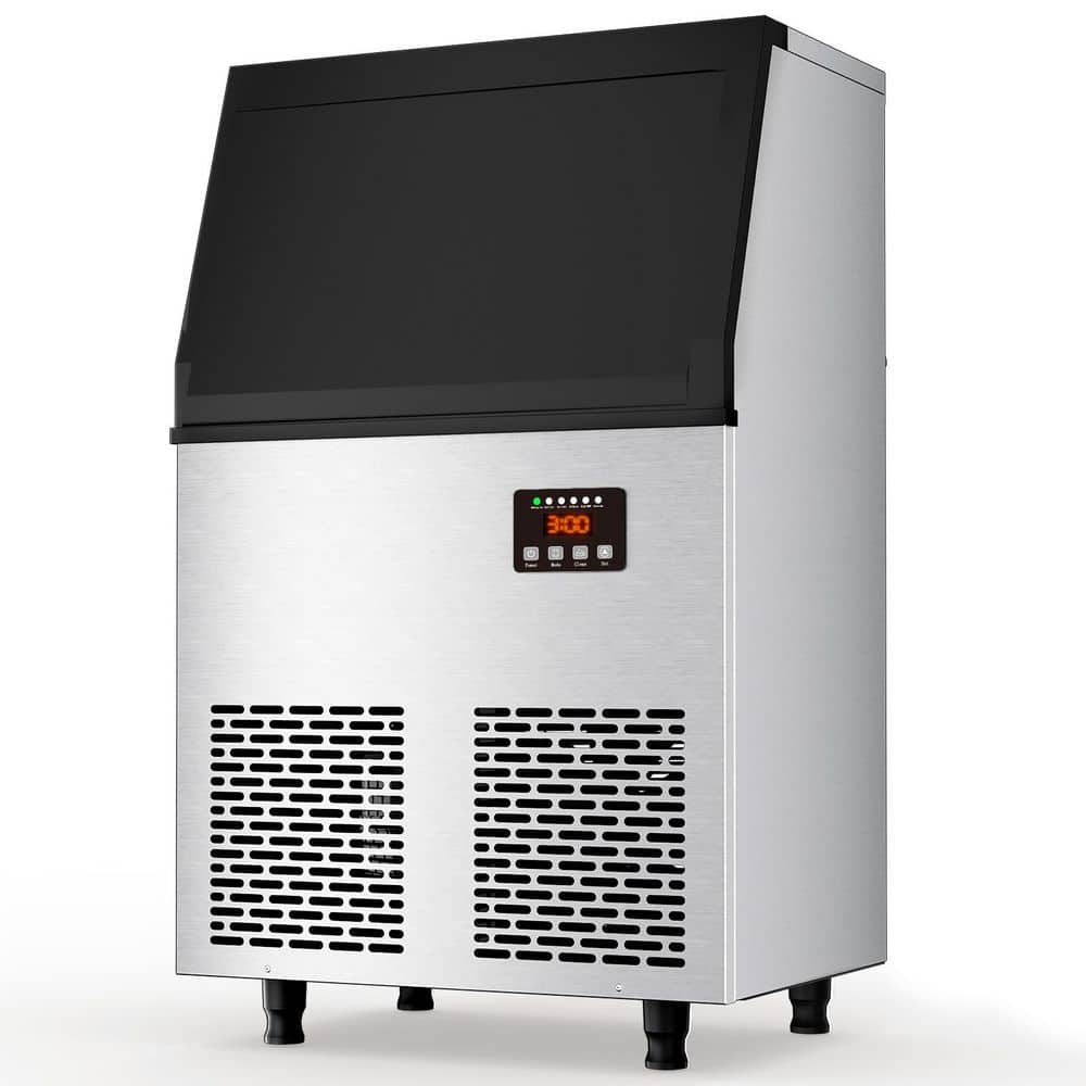 100 lbs. /24H 20 in. Commercial Freestanding/Built-in Ice Maker, Stainless Steel, with 34 lbs. Storage Bin