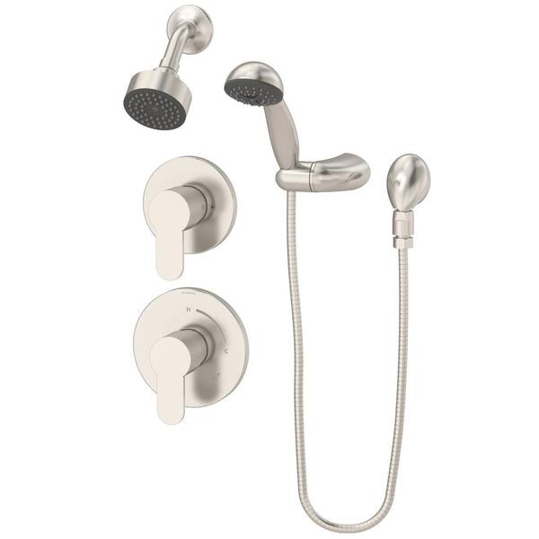 Symmons Identity 1-Spray Hand Shower and Shower Head Combo Kit in Satin Nickel (Valve Included)