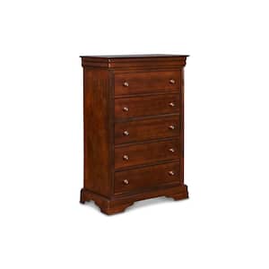 New Classic Furniture Versailles Bordeaux 5-drawer 36 in. Lift Top Chest