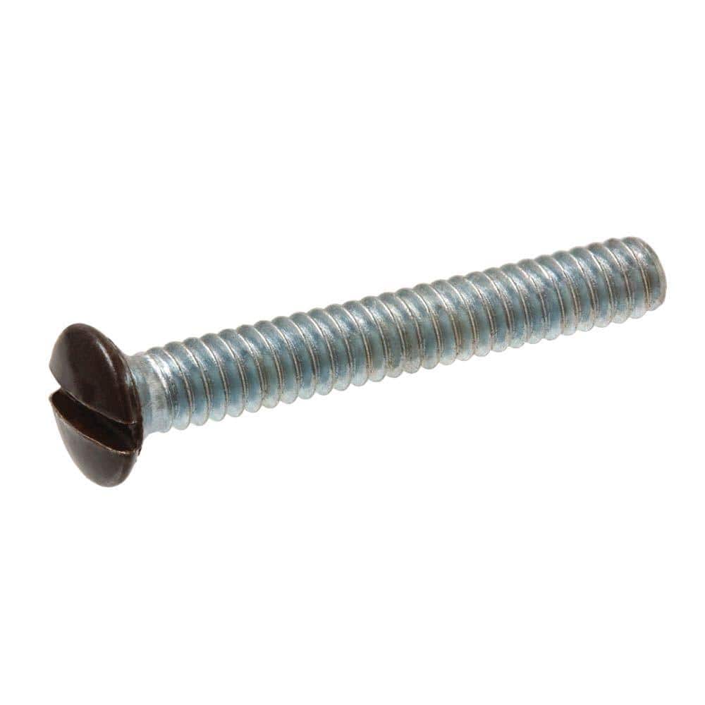 632 x 1/2 in. Brown Slotted Drive OvalHead Switch Plate Screw (25Pieces) 801544 The Home Depot