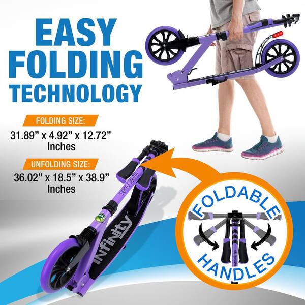 SereneLife Lightweight and Foldable Kick Scooter Adjustable for