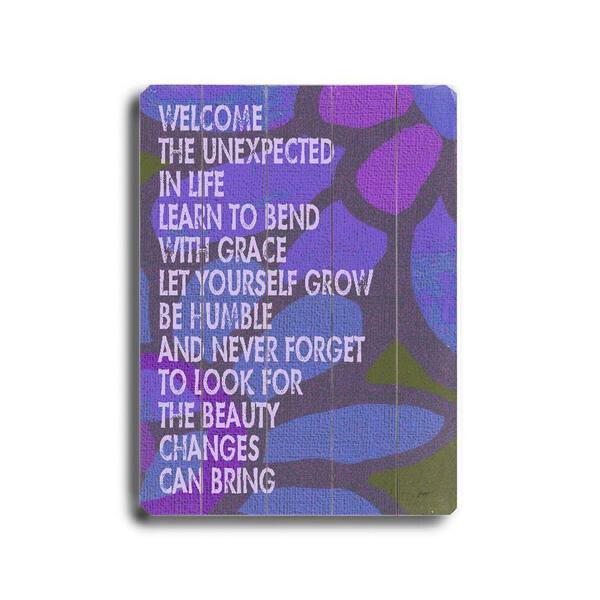 ArteHouse 9 in. x 12 in. Welcome the Unexpected Wood Sign-DISCONTINUED
