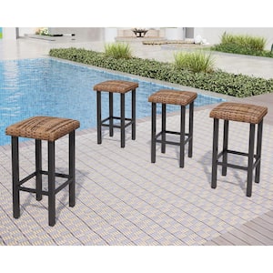 Rattan Wicker Outdoor Bar Stool (4-Pack)