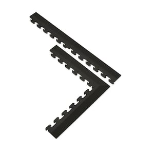 Husky 18.4 in. x 18.4 in. Black Commercial PVC Garage Flooring Trim Kit Husky 18.4 in. x 18.4 in. Black Commercial PVC Garage Flooring Trim Kit