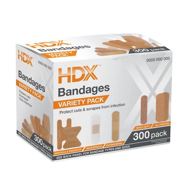 Bandage Variety Pack 300-Count First Aid Kit