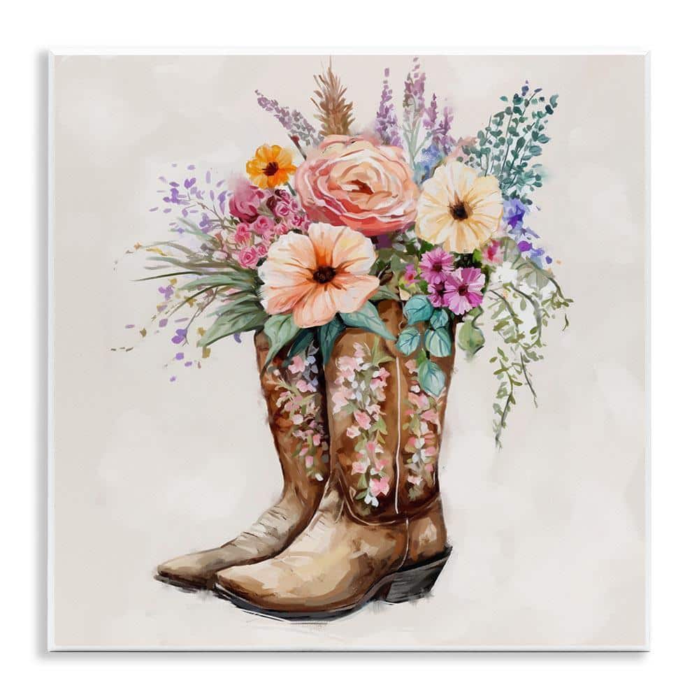 Stupell Industries Country Cowboy Boots Bouquet by Ziwei Li