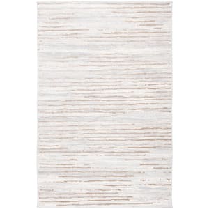 Lagoon Gray/Beige 5 ft. x 8 ft. Striped Distressed Area Rug