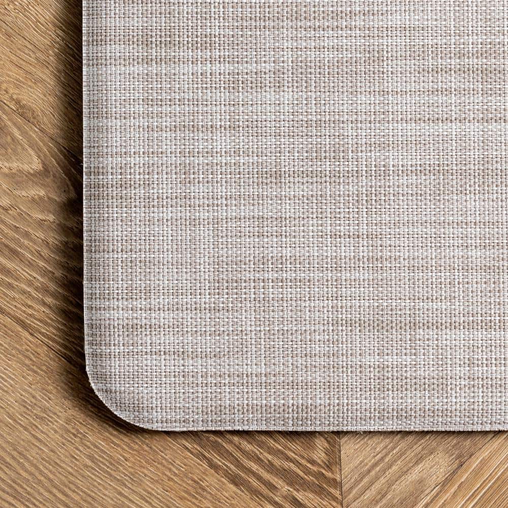 Off-White Synthetic Non-Slip Rectangular Comfort Mat 20" x 42"