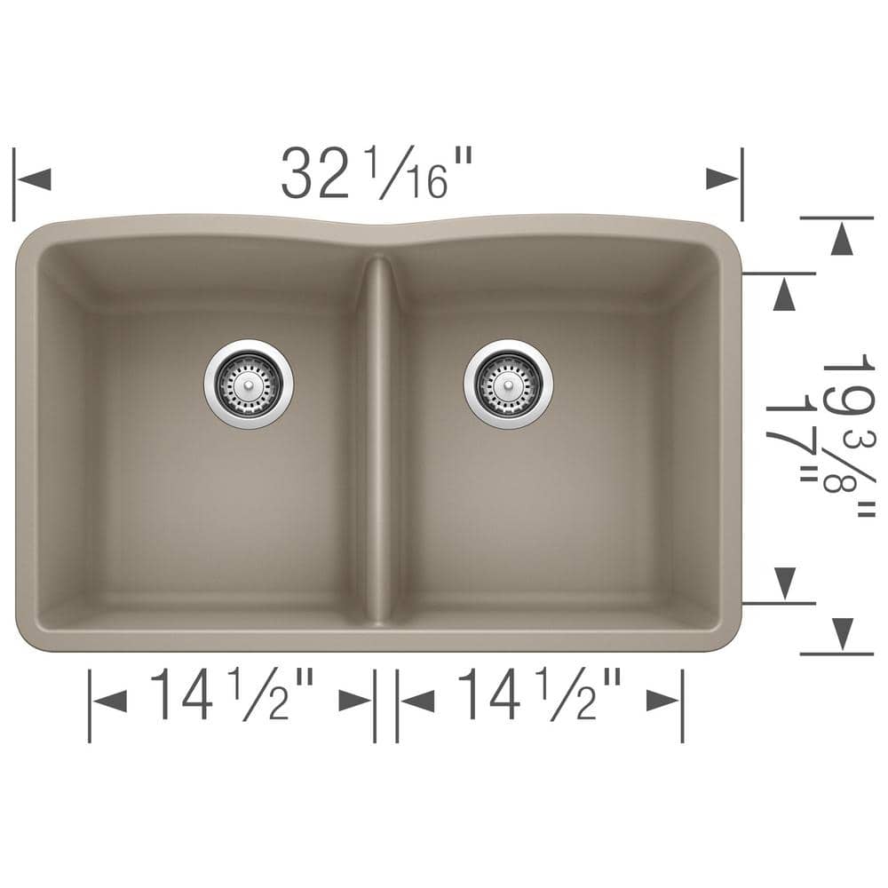 Truffle Granite Composite Double Bowl Undermount Kitchen Sink