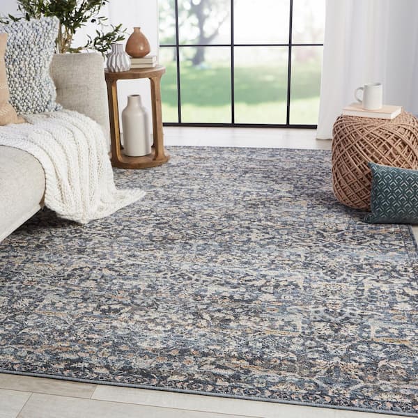 Jaipur Living Abrielle Dark Blue Gray 9 Ft 6 In X 12 Oriental Rectangle Area Rug Rug150544 The