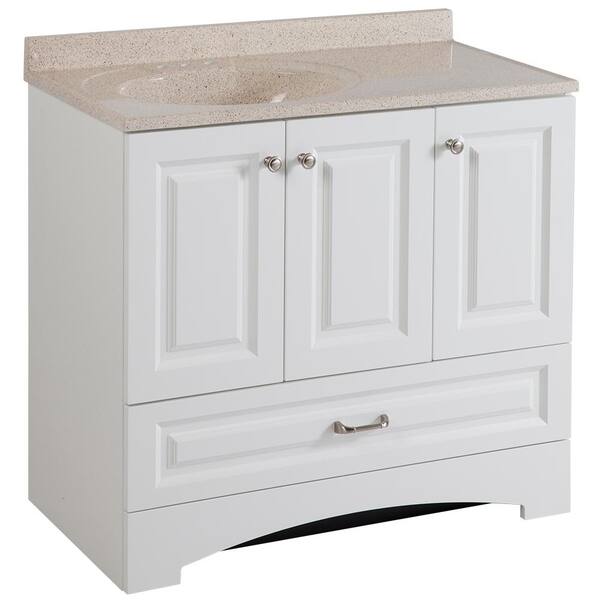 Glacier Bay Lancaster 36 In W Bath Vanity White With Colorpoint Top Maui Lc36p2m Wh The Home Depot Glacier Bay Lancaster 36 In W Bath, Home Depot 36 Vanity White