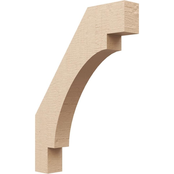Ekena Millwork 3 in. x 24 in. x 18 in. Merced Rough Cedar Woodgrain Timberthane Polyurethane Knee Brace, Primed