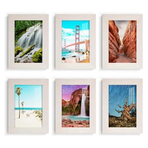 Textured 5 in. x 7 in. White Picture Frame (Set of 6)