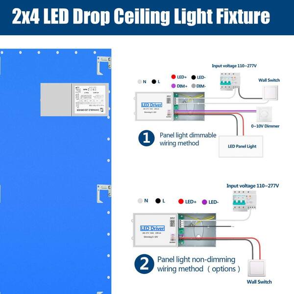 Honbei 2ft. x 4ft.7800 Lm Integrated LED Panel Light,5000K Recessed Edge-Lit 2x4 LED Flat Panel Light 110-277V 16 Pack