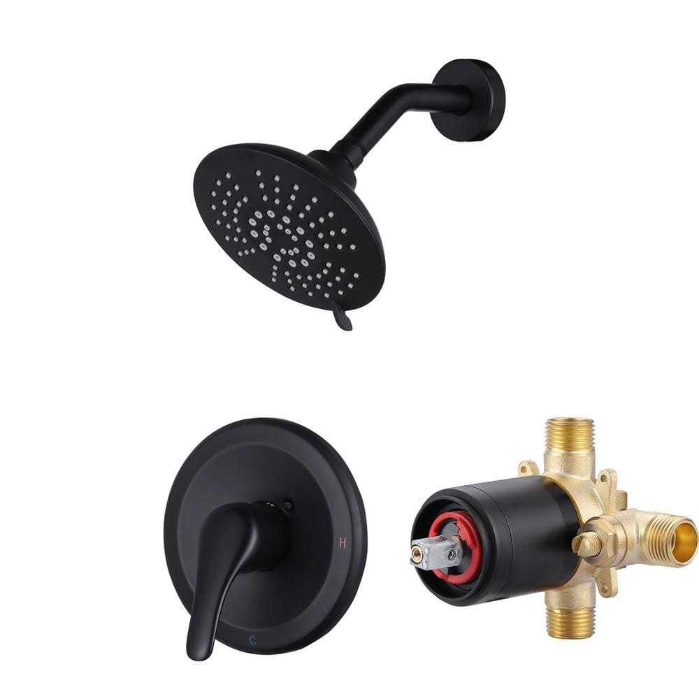 Single Handle 5-Spray Shower Faucet 1.8 GPM with Pressure Balance,Corrosion Resistant in Black price history on PriceWatchPro