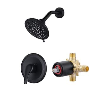 Single Handle 5 -Spray Shower Faucet 1.8 GPM with Pressure Balance, Corrosion Resistant in. Black