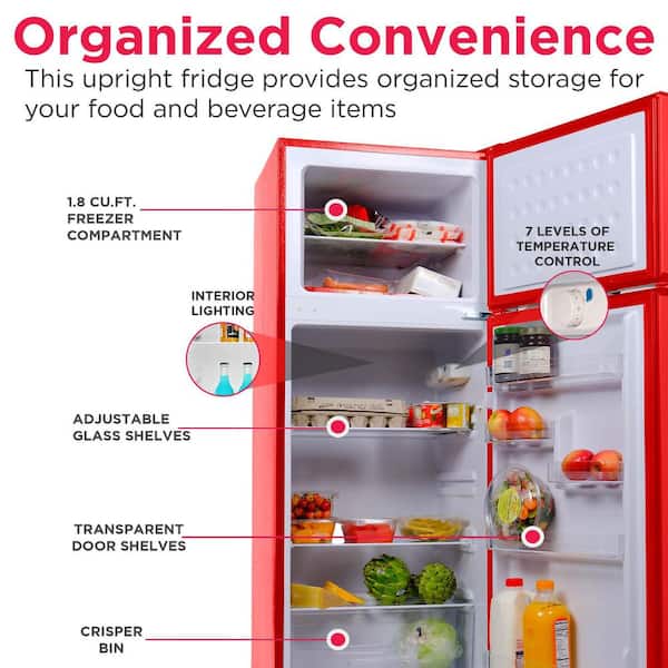 リミテッド様 レッド 27.5 Frigidaire 7.5 cu. ft. Mini Refrigerator with Top Freezer in Red