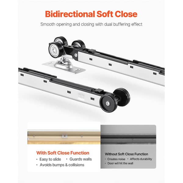 こむぎページ VEVOR Pocket Door Frame Kit, 24-30in. x 80in., 2-Way Soft Close